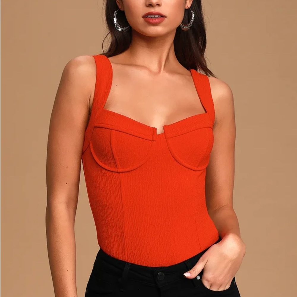 ASTR the Label Angela Red Underwire Bodysuit